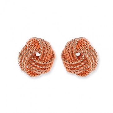 Rose Gold Plated Silver Earrings F.F. Knot Studs