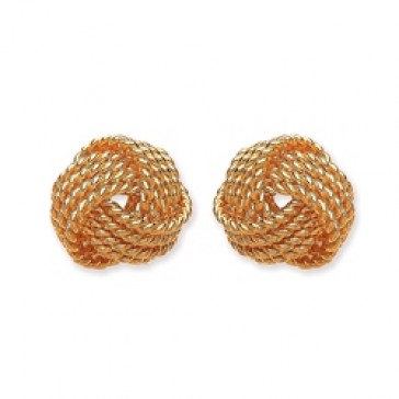 Gold Plated Silver Earrings F.F. Knot Studs