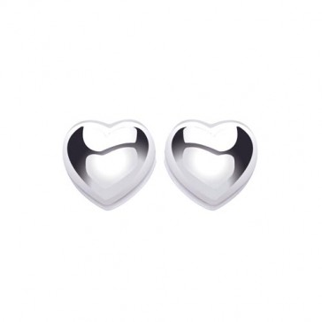 RP Silver Earrings FF Plain Heart Studs