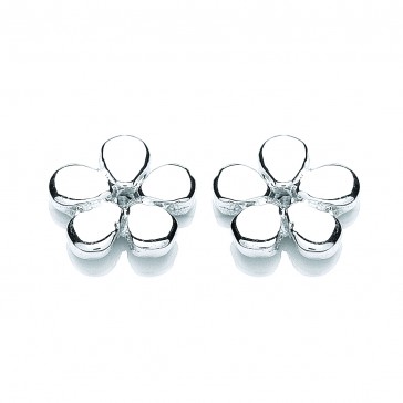RP Silver Earrings FF Plain Flower Studs