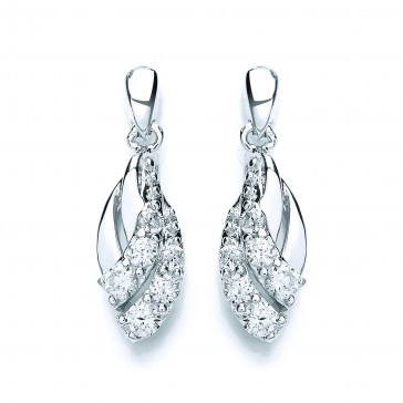 RP Silver Earrings FF CZ Fancy Drops
