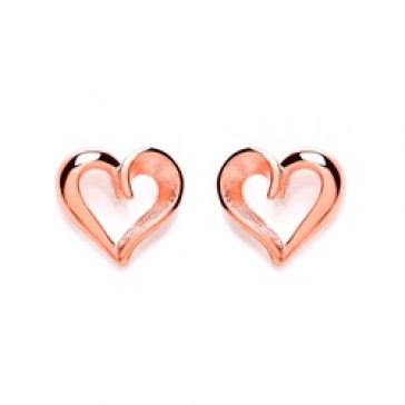 RGP Silver Earrings FF Matt/Polish Open Heart Studs