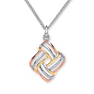 3 Colour Plated Silver Pendant Knot