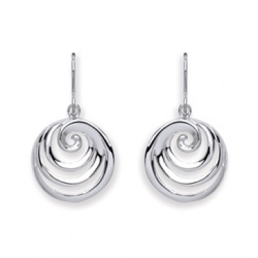 RP Silver Earrings HW Round Swirl Drops