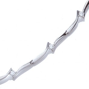 RP Silver Bracelet CZ Link