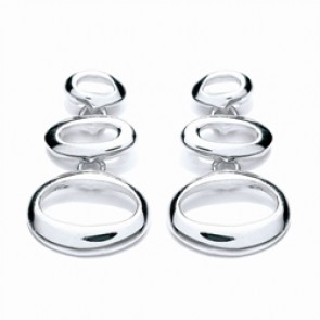 RP Silver Earrings FF 3 Open Ovals Drops