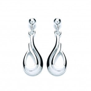 RP Silver Earrings FF Open Pear Drops