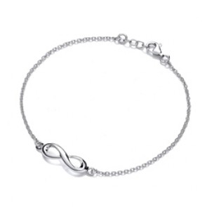 Rhodium Plated Silver Bracelet Infinity